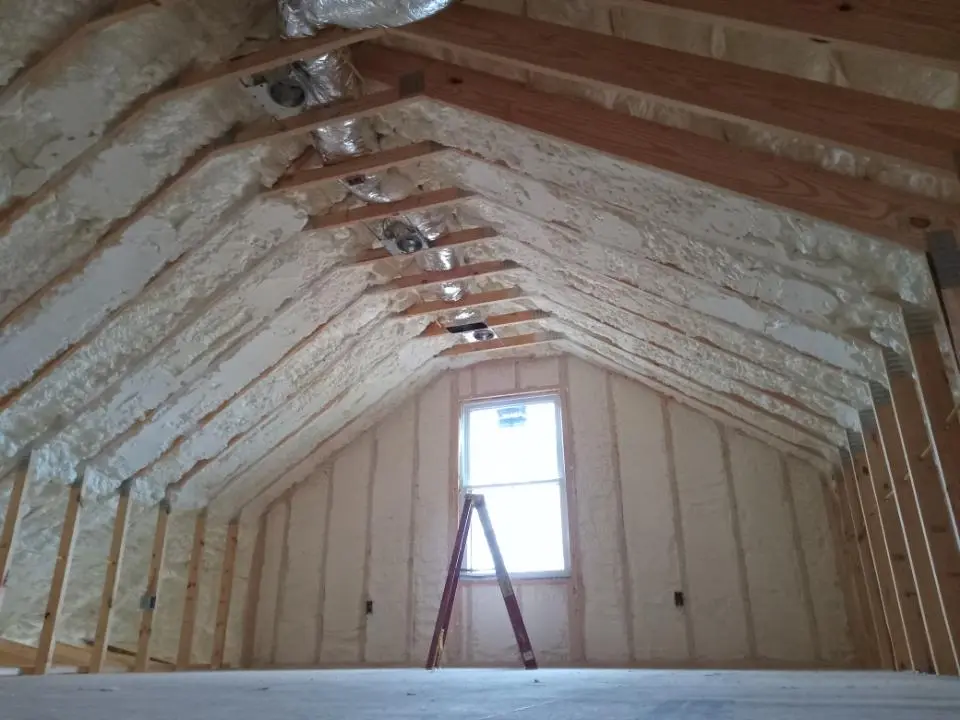 Spray foam roofing application for Crawl Space Insulation project in Lititz